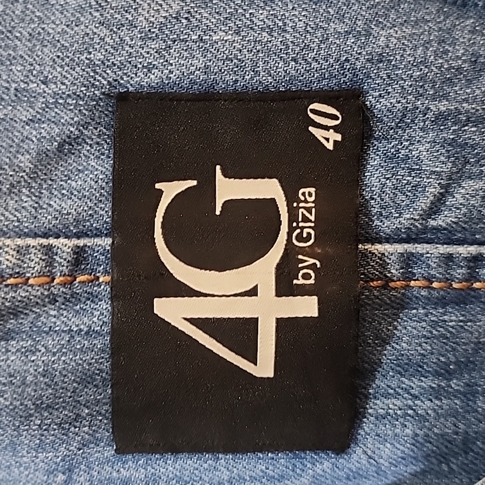 4G By Gizia denim vest with gold accent size 10 - Picture 2 of 5